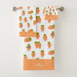 Patrón kawaii de zanahorias divertidas