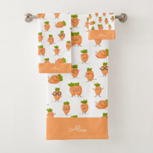 Patrón kawaii de zanahorias divertidas