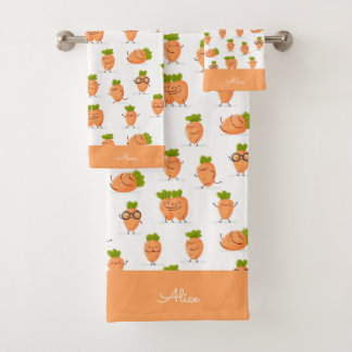 Patrón kawaii de zanahorias divertidas