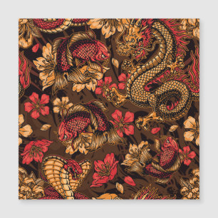 Patrón koi del dragón japonés.