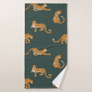 Patrón leopardo color plano iluminado de diseño si