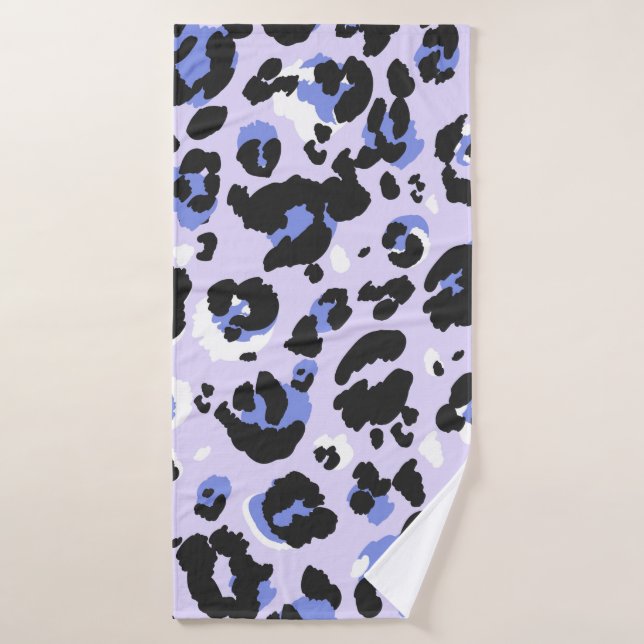 Patrón leopardo sin fisuras. Textura de piel morad (Toalla de baño)