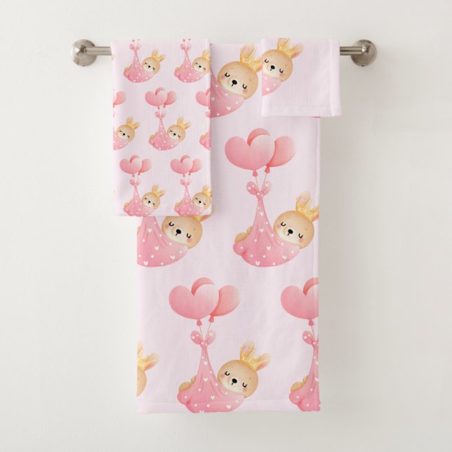 Patrón lindo con conejo bebé en una manta cardíaca (In situ)