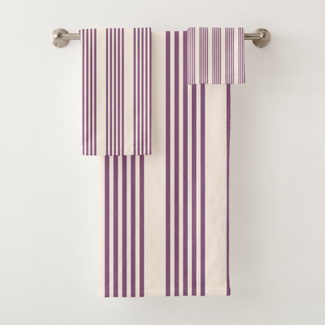Patrón malva morado y beige de cinco rayas (In situ)