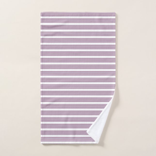 Patrón malva morado y blanco de cinco rayas (Toalla de mano)