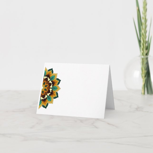 Patrón Mandala 02 en amarillo y marrón (Anverso)