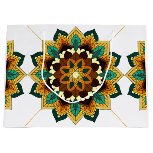 Patrón Mandala 02 en bolsa de regalo grande amaril