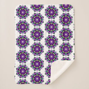 Patrón Mandala 02 en manta Sherpa morada