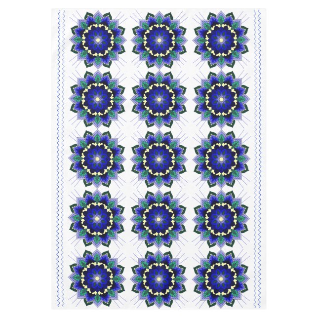 Patrón Mandala 02 en manteles azul oscuro (Anverso)