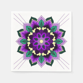 Patrón Mandala 02 en servilleta de papel morado