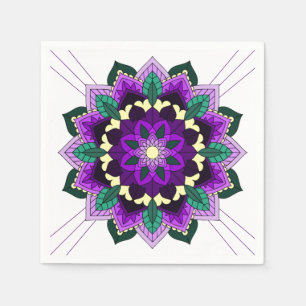 Patrón Mandala 02 en servilleta de papel morado