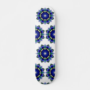 Patrón Mandala 02 en skateboard azul oscuro