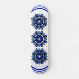 Patrón Mandala 02 en skateboard azul oscuro