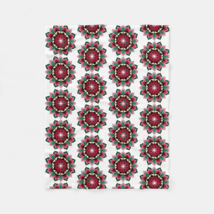 Patrón Mandala 02 en una manta de lana rosa profun