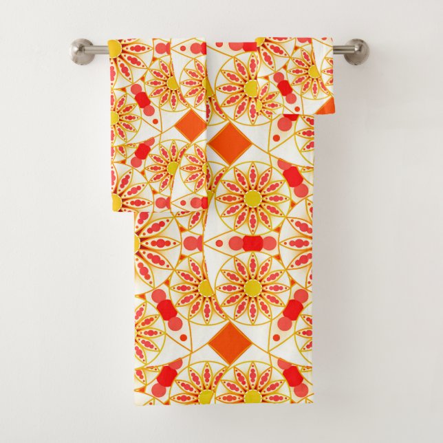 Patrón Mandala, rojo ladrillo, óxido, oro (In situ)