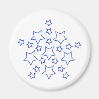 Patrón Mandala Star of stars, en azul, imanes