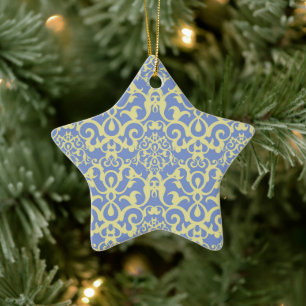 Patrón mediterráneo - Ornamento azul y amarillo