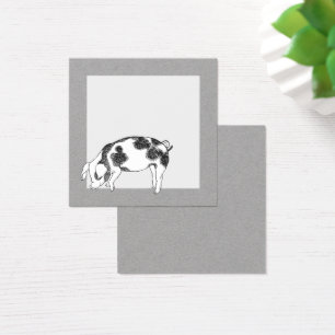 Patrón minimalista de arte lineal de cerdo Cottage
