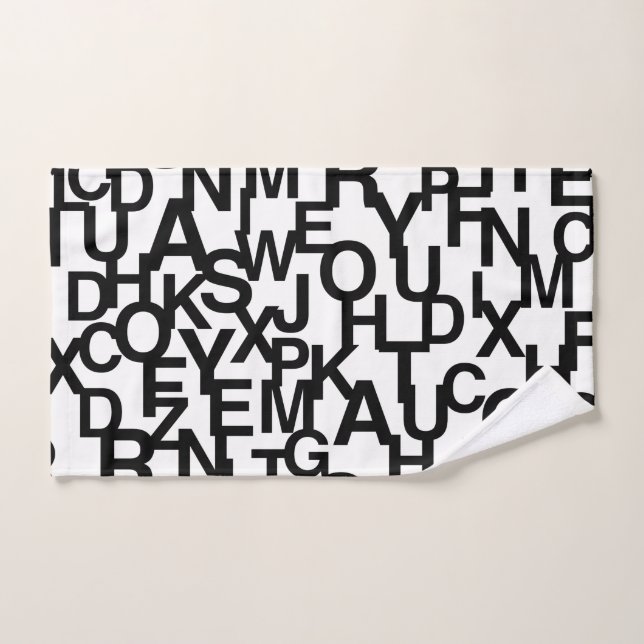 Patrón moderno, abstracto, confuso con letras (Toalla de mano)