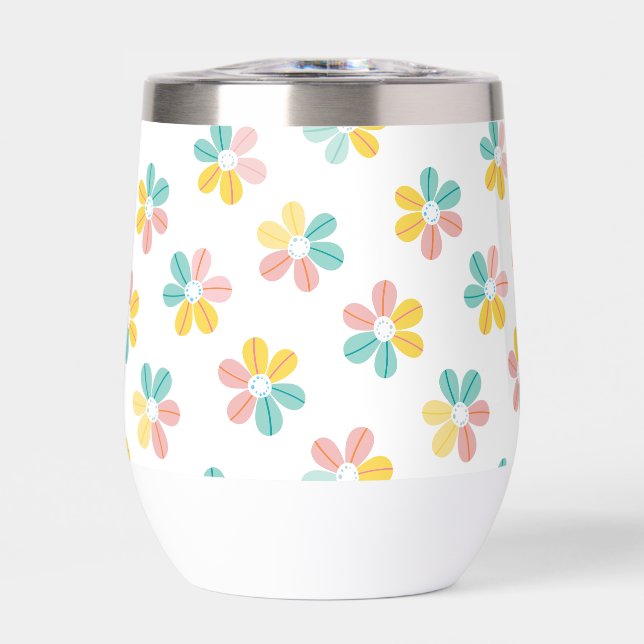 PATRÓN MODERNO bonito daisy flores pastel (Frente)