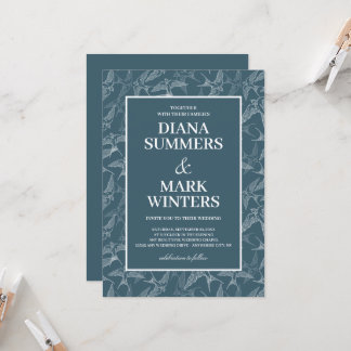 Patrón moderno con golondrinas. Invitación a la bo