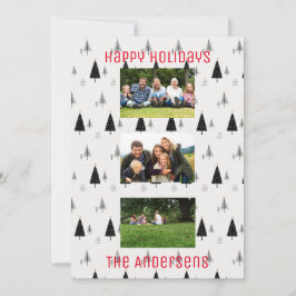 Patrón moderno de árbol de Navidad en blanco y neg