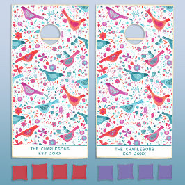 Patrón moderno de aves y flores silvestres persona