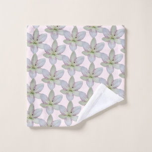 Patrón moderno de flor de lirio blanco rayado dora