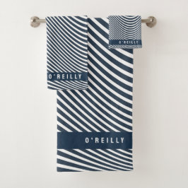 Patrón moderno de franja azul y blanca de la Marin