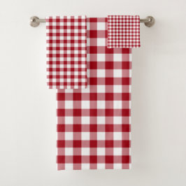 Patrón moderno de Gingham marcado por rojo