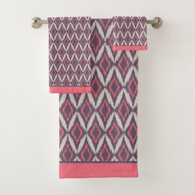 Patrón moderno de ikat gris coral (In situ)