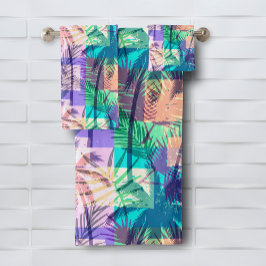 Patrón moderno de palmas tropicales brillantes