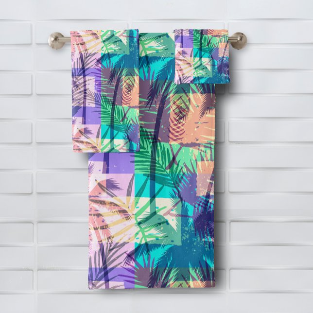 Patrón moderno de palmas tropicales brillantes (Modern Bright Tropical Palms Pattern Bath Towel Set, buy separate pieces, too)