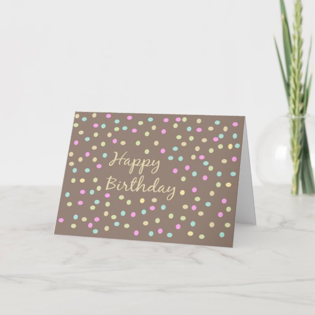 Patrón moderno de puntos Tarjeta de cumpleaños (Anverso)