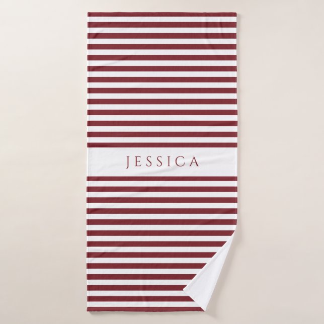 Patrón moderno de rayas de Borgoña (Toalla de baño)