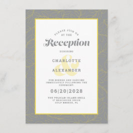 Patrón moderno de recepción de boda amarillo y gri