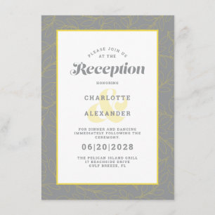Patrón moderno de recepción de boda amarillo y gri