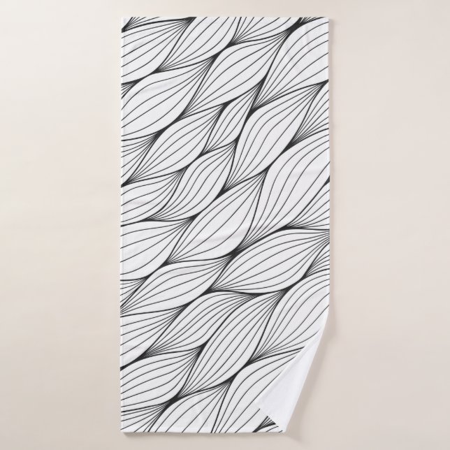 Patrón monocromo sin soldadura con rizado abstract (Toalla de baño)