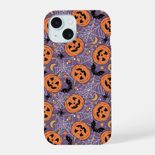 Patrón morado de Halloween de Jack-O-Lantern