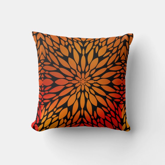 Patrón Naranja brillante y elegante de almohada ún (Anverso)
