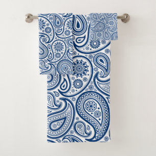 Patrón Navy Blue & White Paisley