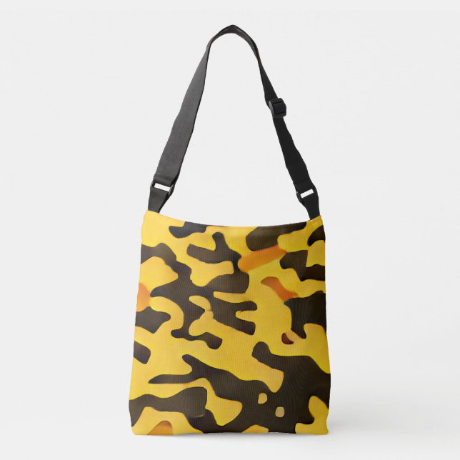 Patrón negro amarillo de camuflaje Bolsas de Cross (Anverso)