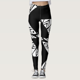 Patrón negro, blanco y moderno Leggings Art Leggin