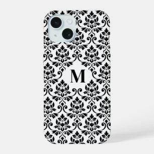 Patrón negro de Damask de Feuille (Personalizado)