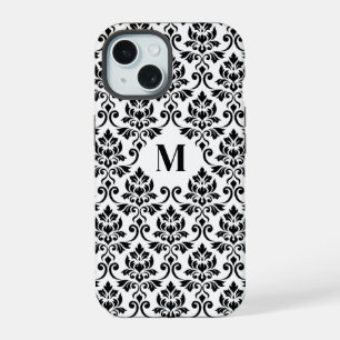 Patrón negro de Damask de Feuille (Personalizado)