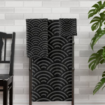 Patrón negro de onda gris estilo japonés