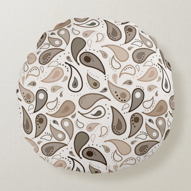 Patrón Neutral Paisley 16 x 16 Cojín decorativo re (Anverso)