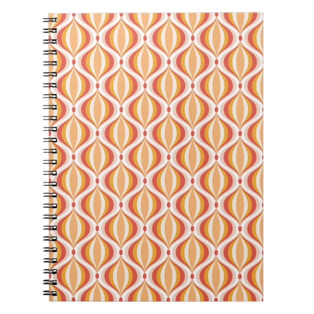 Patrón óptico de groovía de cuaderno nostalgia de  (Frente)
