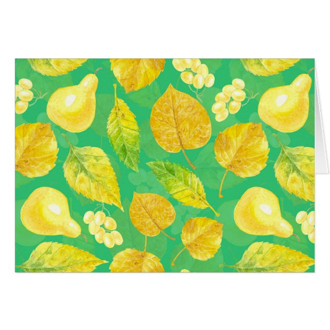 Patrón otoñal acuarela (Anverso (Horizontal))