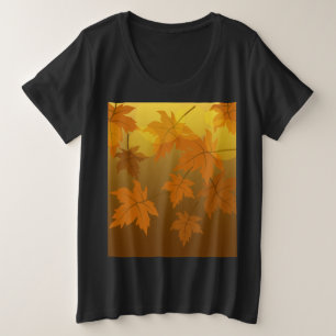 Patrón otoñal con hojas de arce en caída y bokeh